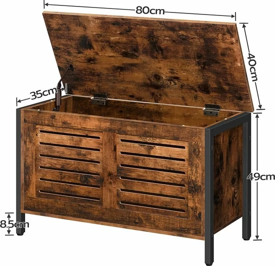 Promo ๐ Merkloos Signature Home Kisten - Houten Speelgoedkist Met Deksel - Bank Met Opbergkist - Goede Ventilatie - Grote Opbergruimte - Robuust - Stabie - Donkerbruin-zwart ๐ 2 Promo ๐ Merkloos Signature Home Kisten - Houten Speelgoedkist Met Deksel - Bank Met Opbergkist - Goede Ventilatie - Grote Opbergruimte - Robuust - Stabie - Donkerbruin-zwart ๐ - Afbeelding 2