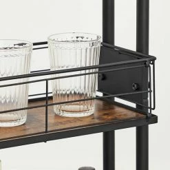 Beste deal 👏 Songmics VASAGLE Serving Trolley, Kitchen Trolley, Wheeled Kitchen Shelf, Trolley With 3 Levels, Wheels 360° Rotatable For Kitchen, Dining Room, Living Room, Home Office, Vintage Brown-black LRC031B01 🎁 -Bosch verkoop 550x535 2