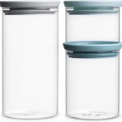 Goedkoopste 😀 Brabantia Voorraadpotten - Stapelbaar - 0,3 0,6 & 1,1 L - Glas 🛒