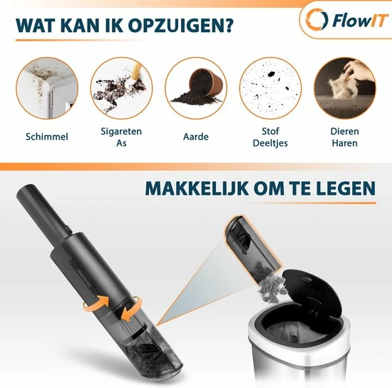 Beste recensies van ❤️ FlowIT Draadloze Handstofzuiger - Kruimelzuiger Met HEPA Filter - Zwart ✔️ 3 Beste recensies van ❤️ FlowIT Draadloze Handstofzuiger - Kruimelzuiger Met HEPA Filter - Zwart ✔️ - Afbeelding 3