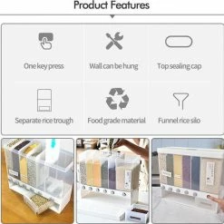 Kopen 😀 ZX Food Dispensers - Cereal & Noten Dispensers - Rijst Dispensers - 6 Containers - Wit - BlackFriday 🧨 -Bosch verkoop 550x546