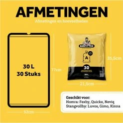 Begroting 🌟 Bagfitter Geel A 30L Vuilniszak Met Trekband Van 100% Gerecycled Plastic - 77cm X 52cm - 30 Stuks - 30 Liter - Vuilniszakken - Afvalzakken - Prullenbakzakken Geschikt Voor O.a. Homra Fexby, Quickx En Neviq ⌛ -Bosch verkoop 550x549 4