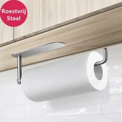 Korting 😉 LIXIN Keukenrolhouder - Keukenpapier Houder - Keukenaccessoires - Keuken - Keukenpapier - Roestvrij Staal - Zelfklevend - Zonder Boren - Zilver 🔥