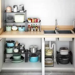 Beste Pirce ⭐ TammaT Keuken Organizers - Aanrecht Organiser - 23,8*40,3* 21 - Gootsteenkast Organizer - Bureau Organizer - Opbergrek - Kruidenrek - Kast Organizer - Badkamer Organizer 😍 -Bosch verkoop 550x550 191