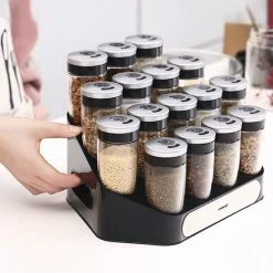 Goedkoop 😉 Merkloos Decopatent® Kruidenrek Incl. 16 Glazen Kruiden Potjes - Rvs Strooideksel - Staand Kruiden & Specerijen Rek - Kruidenpotjes Glas 💯 -Bosch verkoop 550x550 276