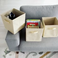 Korting 🌟 LifeGoods Kast Organizers - 6 Stuks - 20L - Textiel - Beige 🔥 -Bosch verkoop 550x550 311