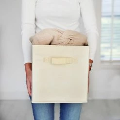 Korting 🌟 LifeGoods Kast Organizers - 6 Stuks - 20L - Textiel - Beige 🔥 -Bosch verkoop 550x550 314