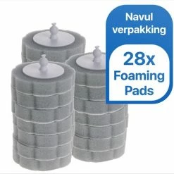 Begroting 💯 RevoBrush 28x Crystal Clean Foaming Pads Navulling - WC Borstel Met Houder Vrijstaand 🎉
