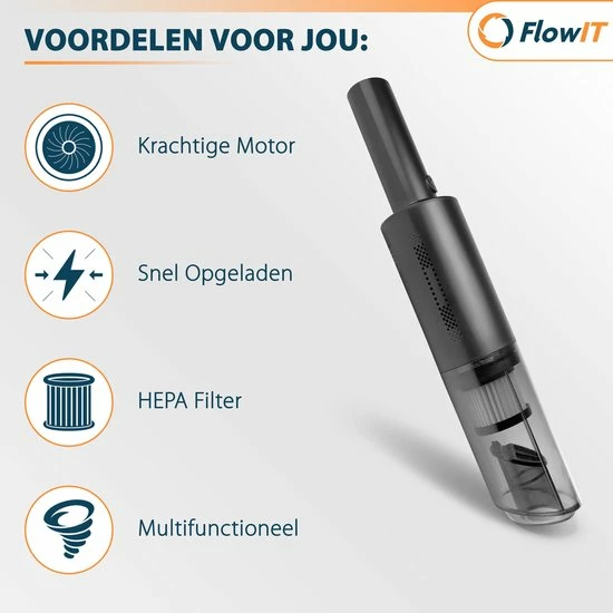 Beste recensies van ❤️ FlowIT Draadloze Handstofzuiger - Kruimelzuiger Met HEPA Filter - Zwart ✔️ 4 Beste recensies van ❤️ FlowIT Draadloze Handstofzuiger - Kruimelzuiger Met HEPA Filter - Zwart ✔️ - Afbeelding 4