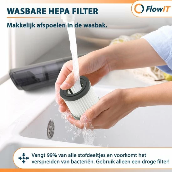 Beste recensies van ❤️ FlowIT Draadloze Handstofzuiger - Kruimelzuiger Met HEPA Filter - Zwart ✔️ 5 Beste recensies van ❤️ FlowIT Draadloze Handstofzuiger - Kruimelzuiger Met HEPA Filter - Zwart ✔️ - Afbeelding 5