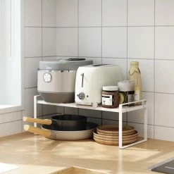 Flash-uitverkoop 🎁 TammaT Keuken Organizers - Aanrecht Organiser - 18*33,2* 21 Cm - Gootsteenkast Organizer - Bureau Organizer - Opbergrek - Kruidenrek - Kast Organizer - Badkamer Organizer 😀