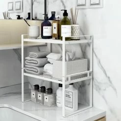 Flash-uitverkoop 🎁 TammaT Keuken Organizers - Aanrecht Organiser - 18*33,2* 21 Cm - Gootsteenkast Organizer - Bureau Organizer - Opbergrek - Kruidenrek - Kast Organizer - Badkamer Organizer 😀 -Bosch verkoop 550x550 587