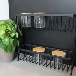 Gloednieuw 😀 Orange85 Keukenrek Staand - Aanrecht - Kruidenrek - 2 Lagen - Zwart ⌛ -Bosch verkoop 550x550 59