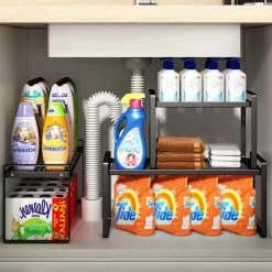 Flash-uitverkoop 🎁 TammaT Keuken Organizers - Aanrecht Organiser - 18*33,2* 21 Cm - Gootsteenkast Organizer - Bureau Organizer - Opbergrek - Kruidenrek - Kast Organizer - Badkamer Organizer 😀 -Bosch verkoop 550x550 591