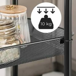 Groothandel ❤️ IN-HOMEXL IN.HOMEXL Dole Serveerwagen - Keukentrolley Op Wieltjes - Keuken Organizer - Kantoor - Badkamer - Zwart - 41 X 32.5 X 108cm 🔥 -Bosch verkoop 550x550 608