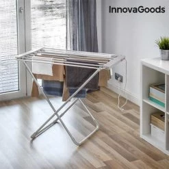 Flash-uitverkoop 💯 INNOVAGOODS 100W GRIJS Opvouwbaar Elektrische Droogrek (6 Stangen) 🌟