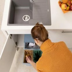 Uitgang 🥰 Relaxdays Inbouw Prullenbak Keuken - Uitschuifbare Vuilnissysteem - 3 Vakken - Grijs ✔️ -Bosch verkoop 550x550 631