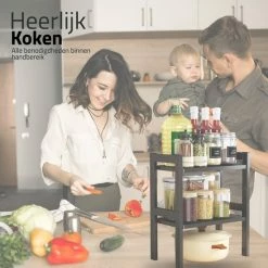 Nieuw 🔔 Clear Living Keuken Organizer - Aanrecht Organizer - Bureau Organizer - Kruidenrek - Etagere - Gootsteen Organizer - Keukenkast Organizer - Metaal - Zwart 🤩 -Bosch verkoop 550x550 675