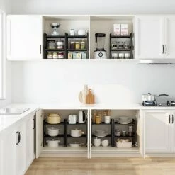 Nieuw 🔔 Clear Living Keuken Organizer - Aanrecht Organizer - Bureau Organizer - Kruidenrek - Etagere - Gootsteen Organizer - Keukenkast Organizer - Metaal - Zwart 🤩 -Bosch verkoop 550x550 676