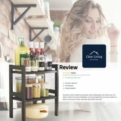 Nieuw 🔔 Clear Living Keuken Organizer - Aanrecht Organizer - Bureau Organizer - Kruidenrek - Etagere - Gootsteen Organizer - Keukenkast Organizer - Metaal - Zwart 🤩 -Bosch verkoop 550x550 677