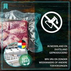Goedkoopste ⌛ Edgics Vacuümzakken 40x30 Cm 100 Stuks - Vacuumzakken Voedsel - Sous Vide - Vacumeerzakken Met Microstructuur - BPA Vrij 😀 -Bosch verkoop 550x550 686