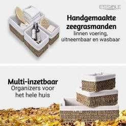 Beste recensies van 😍 ESSIBLE Set Van 3 Stuks - Luxe Manden - Opbergmand - Geweven - Decoratieve - Handgemaakte - Rechthoekige - Manden - Katoen - Riet ⌛ -Bosch verkoop 550x550 7
