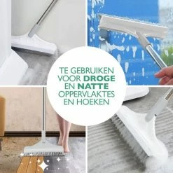 Top 10 💯 Merkloos Vloerwisser Multifunctioneel 2 In 1, Vloertrekker En Bezem Met Steel – Schoonmaakborstel – Verstelbaar – Grijs/Wit ⌛ -Bosch verkoop 550x550 707