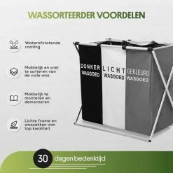 Top 10 🔥 PolarFeet Wassorteerder 3 Vakken Wasmand - Nederlands Opdrukking - 63.5x38x58.5CM - 90 Liter - Duurzaam Materiaal 🔔 -Bosch verkoop 550x550 74