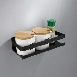 Beste Pirce 🎁 Merkloos Ophangbaar Keukenrek- Kruidenrek- Kruidenrek Voor Kruidenpotjes- Rek Voor Zeeppompje- Wandrek- Keuken Organizer-RVS- Zwart- 30cm 🔔 -Bosch verkoop 550x550 752