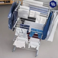 Flash-uitverkoop 🧨 InnovaGoods® Droogrek - Wasrek - Multifunctioneel Wasrek - Ruimtebesparend - Inclusief Wielen - Grijs 🎁 -Bosch verkoop 550x550 766