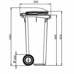 Goedkoopste 😍 Merkloos Kunststof Kliko Afval Rolcontainer Mini Container - 120 Liter - Grijs 😀 -Bosch verkoop 550x550 77