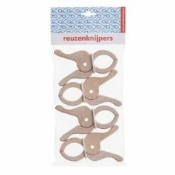 Aanbiedingen 👍 4 Houten Speelknijpers - Reuze Speelknijpers- Speelbelovend - Knijpers Om Hutten Te Bouwen 🛒