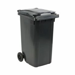 Goedkoop 😍 Afvalcontainer Kliko Kunststof Afval Rolcontainer Mini - Prullenbak - 240 Liter Inhoud - Grijs 😉