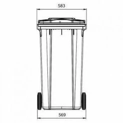 Goedkoop 😍 Afvalcontainer Kliko Kunststof Afval Rolcontainer Mini - Prullenbak - 240 Liter Inhoud - Grijs 😉 -Bosch verkoop 550x550 829