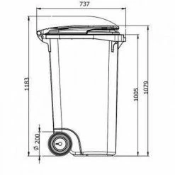 Goedkoop 😍 Afvalcontainer Kliko Kunststof Afval Rolcontainer Mini - Prullenbak - 240 Liter Inhoud - Grijs 😉 -Bosch verkoop 550x550 831