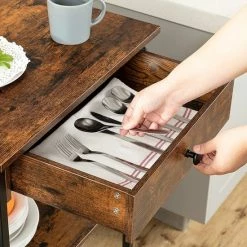 Goedkoop 👏 Merkloos Signature Home Niff Keukentrolley Met Lades - Keukeneiland Op Wielen- 3-laags Serveerwagen Met Armleuningen En Haken - Keuken Organizervintage Bruin 🛒 -Bosch verkoop 550x550 835