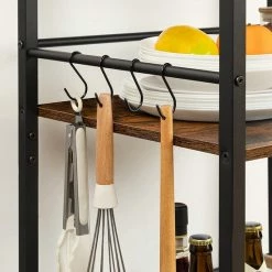 Goedkoop 👏 Merkloos Signature Home Niff Keukentrolley Met Lades - Keukeneiland Op Wielen- 3-laags Serveerwagen Met Armleuningen En Haken - Keuken Organizervintage Bruin 🛒 -Bosch verkoop 550x550 836