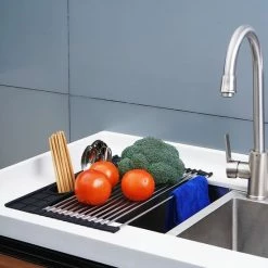Beste Pirce 🤩 TripleAgoods Afdruiprek Voor Afwas - Afdruiprek Met Lekbak - Afdruiprek - Afdruipmat - Afdruiprek Zwart - Vaatdoekhouder - Afdruiprek Opvouwbaar - Sponshouder - Gootsteen Organizer 🤩 -Bosch verkoop 550x550 838
