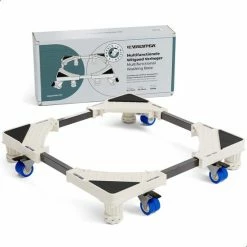 Beste Verkoop 🧨 EverestPeak® Wasmachine Verhoger - Multitool - Ook Geschikt Voor Vaatwasser, Koelkast, Vriezer En Droger - Duurzaam - RVS - ABS - Maximaal 400 Kg - Verstelbare + Wieltjes- 50/75 X 9,5/13 Cm 🎁