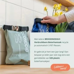 Kopen 😍 BROODNODIG®️ - Herbruikbare Boterhamzak - Van 100% Gerecyclede PET-flessen - Lunchzak - Foodwrap - Broodtrommel - Ook Geschikt Als Diepvrieszakjes - 30x20cm - Blauw ✔️ -Bosch verkoop 550x550 911