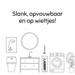 Beste deal ⌛ By Lara Commodities ByLara - Opvouwbare Wasmand - Op Wieltjes Met Handvat - Wasbox - Antraciet - 42L 🌟 -Bosch verkoop 550x550 922