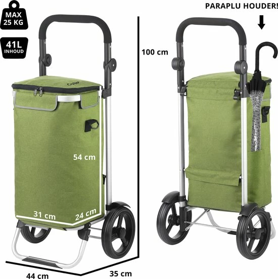 Coupon ๐ฏ Shoppingcruiser ® ‘Allround’ Boodschappentrolley | Boodschappenwagen Met Koelvak | Afneembare Schoudertas | Waterafstotend | Groen ๐ฅ 4 Coupon ๐ฏ Shoppingcruiser ® ‘Allround’ Boodschappentrolley | Boodschappenwagen Met Koelvak | Afneembare Schoudertas | Waterafstotend | Groen ๐ฅ - Afbeelding 4