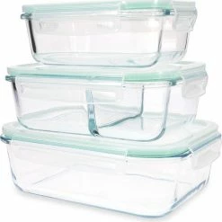 Goedkoop ⌛ Navaris Glazen Vershoudbakjes 3 Stuks - Meal Prep Bakjes Met Deksel - 3x Vershouddoos Van Glas - BPA-vrij - Luchtdicht - Bewaarbakjes In 3 Maten 💯 -Bosch verkoop 550x556 9