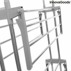 Kopen 👍 Merkloos Folver Wasrek Inklapbaar - Op Wieltjes - Droogrek Inklapbaar - Droogtoren - 17 Meter Hangruimte - 24 Stangen - 30KG - Grijs 👍 -Bosch verkoop 550x558 2