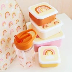 Uitgang 👍 Lunch & Snack Box Set Van 4: Regenbogen | A Little Lovely Company 🔔 -Bosch verkoop 550x577 1
