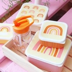 Uitgang 👍 Lunch & Snack Box Set Van 4: Regenbogen | A Little Lovely Company 🔔 -Bosch verkoop 550x577 2