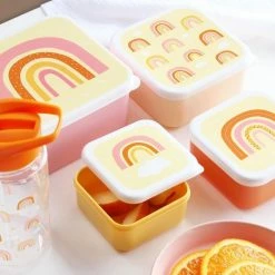 Uitgang 👍 Lunch & Snack Box Set Van 4: Regenbogen | A Little Lovely Company 🔔 -Bosch verkoop 550x577