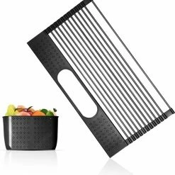 Beste Pirce 🤩 TripleAgoods Afdruiprek Voor Afwas - Afdruiprek Met Lekbak - Afdruiprek - Afdruipmat - Afdruiprek Zwart - Vaatdoekhouder - Afdruiprek Opvouwbaar - Sponshouder - Gootsteen Organizer 🤩 -Bosch verkoop 550x578 5