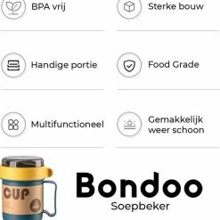 Top 10 😀 Bondoo Soepbeker Magnetron Met Hendel 500ml - Hitte Bestendige Beker - Lunchcontainer - Yoghurt To Go - Soepbeker To Go - Inclusief Lepel/vork 🎉 -Bosch verkoop 550x579