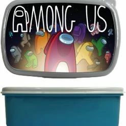 Gloednieuw 👏 Image Broodtrommel - Lunchbox - Among Us - Blauw - Schoolspullen 🥰